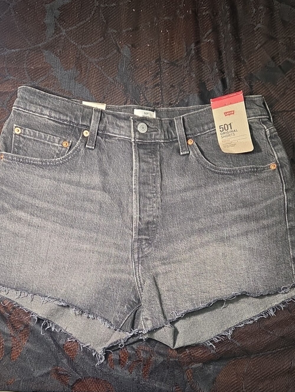 Levi's 501 Cutoff Jean Shorts in Faded Black Size 32